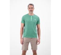 Kurzarmshirt LERROS, Herren, Gr. M, mint water, Jersey, Obermaterial: 100% Baumwolle, unifarben, normal hüftbedeckend, Rundhals, Shirts, mit Serafino-Kragen (93809930-M) mint water