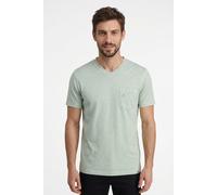 Kurzarmshirt LERROS, Herren, Gr. XL, bay grün, Single Jersey, Obermaterial: 100% Baumwolle, meliert, unifarben, regular fit hüftbedeckend, V-Ausschnitt, abgesteppte Kante, Shirts, Sommershirt mit V-Au