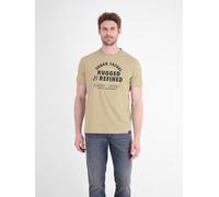 Kurzarmshirt LERROS, Herren, Gr. XL, beige (platinum grau), Single Jersey, Obermaterial: 100% Baumwolle, bedruckt, regular fit taillenbedeckt, Rundhals, gerader Abschluss, Shirts, Sommershirt mit Schr