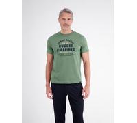 Kurzarmshirt LERROS, Herren, Gr. XL, grün (basil grün), Single Jersey, Obermaterial: 100% Baumwolle, bedruckt, regular fit taillenbedeckt, Rundhals, gerader Abschluss, Shirts, Sommershirt mit Schriftz