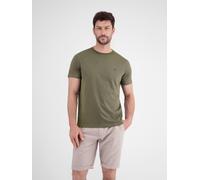 Kurzarmshirt LERROS, Herren, Gr. XXL, grün (aged olive), Obermaterial: 100% Baumwolle, regular fit, Rundhals, Shirts Kurzarmshirt, mit Logostickerei auf der Brust (68035362-XXL)