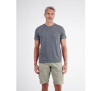 Kurzarmshirt LERROS, Herren, Gr. XXL, lava grau, Single Jersey, Obermaterial: 100% Baumwolle, meliert, unifarben, regular fit hüftbedeckend, V-Ausschnitt, abgesteppte Kante, Shirts, Sommershirt mit V-