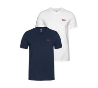 Kurzarmshirt LEVI'S, Herren, Gr. XL, blau (navy, weiß), Jersey, Obermaterial: 100% Baumwolle, slim fit hüftbedeckend, Rundhals, eingesetzt abgesteppt, Shirts, mit Levi's Logo auf der Brust (35122851-X