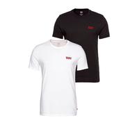 Kurzarmshirt LEVI'S, Herren, Gr. XXL, schwarz-weiß (schwarz, weiß), Jersey, Obermaterial: 100% Baumwolle, slim fit hüftbedeckend, Rundhals, eingesetzt abgesteppt, Shirts, mit Levi's Logo auf der Brust