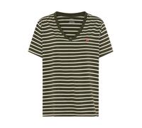 Kurzarmshirt LEVI'S PLUS "V NECK TEE", Damen, Gr. XXL (50/52), stripe deep depths, Jersey, Obermaterial: 100% Baumwolle, gestreift, figurumspielend hüftlang, V-Ausschnitt, Shirts, Gerade geschnittene 