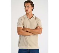 Kurzarmshirt LINDBERGH, Damen, Gr. XL, stone, Piqué, Obermaterial: 100% Baumwolle, unifarben, regular fit hüftbedeckend, V-Ausschnitt, elastischer Bund, Shirts, mit Polokragen (38295551-XL) stone