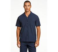 Kurzarmshirt LINDBERGH "Freizeithemd Regular Fit", Herren, Gr. M, blau (navy), Obermaterial: 99% Baumwolle, 1% Elasthan, unifarben, normal, Shirts (91621560-M) navy