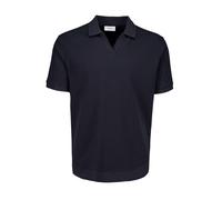 Kurzarmshirt LINDBERGH, Herren, Gr. M, navy, Piqué, Obermaterial: 100% Baumwolle, unifarben, regular fit hüftbedeckend, V-Ausschnitt, elastischer Bund, Shirts, mit Polokragen (42650730-M) navy