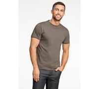 Lindbergh Black Slim Fit T-Shirt Rundhals Dark Army, Einfarbig
