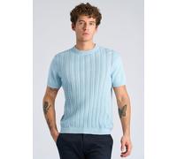 Kurzarmshirt LINDBERGH "T-Shirt (Kurzarm) Relaxed Fit", Herren, Gr. M, blau (sky blau), Obermaterial: 100% Baumwolle, lässig geschnitten, Rundhals, Shirts (83744260-M) sky blau
