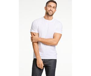 Kurzarmshirt LINDBERGH "T-Shirt (Kurzarm) Relaxed Fit", Herren, Gr. XL, weiß, Obermaterial: 100% Baumwolle, unifarben, lässig geschnitten, Rundhals, Shirts (43002326-XL) weiß