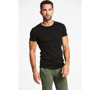 Kurzarmshirt LINDBERGH "T-Shirt (Kurzarm) Slim Fit", Herren, Gr. 3XL, schwarz, Obermaterial: 100% Baumwolle, unifarben, schmal, Rundhals, Shirts (87680442-XXXL) schwarz