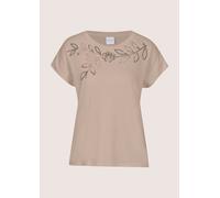 Kurzarmshirt MADELEINE "Blusenshirt Elegantes T-Shirt mit Glanzeffekten", Damen, Gr. 38, beige (berber), Obermaterial: 92% Viskose CV. 8% Elasthan EL., Modern, schmal, Shirts, Pailetten (41187212-38)