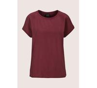 Kurzarmshirt MADELEINE "Blusenshirt Fließendes Viskose-Shirt mit Jersey-Rücken", Damen, Gr. 38, rot (rubinrot), Obermaterial: 47% Viskose CV. 43% Modal CMD. 7% Polyester PES. 3% Elasthan EL., Modern, 