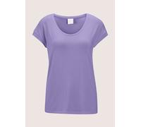 Kurzarmshirt MADELEINE "Jerseybluse Elegantes Viskose-Oberteil", Damen, Gr. 38, lila (kristalllila), Obermaterial: 95% Viskose CV. 5% Elasthan EL., Shirts (70663906-38) kristalllila