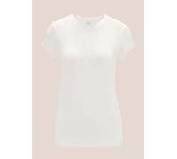 Kurzarmshirt MADELEINE "Jerseyshirt Kurzarm Jersey Basicoberteil", Damen, Gr. 42, weiß (wollweiß), Obermaterial: 95% Viskose CV. 5% Elasthan EL., Modern, normal, Shirts, angenehme Stretchqualität (982