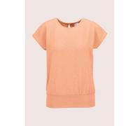 Kurzarmshirt MADELEINE "Shirt Ärmelloses Rundhals-Shirt, Uni", Damen, Gr. 38, orange (pfirsich), Obermaterial: 96% Polyester PES. 4% Elasthan EL., Modern, normal, Shirts (45042969-38) pfirsich