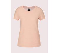 Kurzarmshirt MADELEINE "Shirt Elegantes Basic-Shirt, Kreppqualität", Damen, Gr. 46, rosa (puderrosé), Obermaterial: 72% Baumwolle CO. 24% Polyester PES. 4% Elasthan EL., Modern, gerade, Shirts, Kreppg