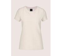 Kurzarmshirt MADELEINE "Shirt Elegantes Basic-Shirt, Kreppqualität", Damen, Gr. 48, weiß (perlweiß), Obermaterial: 72% Baumwolle CO. 24% Polyester PES. 4% Elasthan EL., Modern, gerade, Shirts, Kreppge