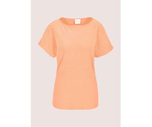 Kurzarmshirt MADELEINE "Shirt Elegantes Sommershirt mit U-Boot-Ausschnitt", Damen, Gr. 38, orange (pfirsich), Obermaterial: 100% Polyester PES., Modern, tailliert, U-Boot-Ausschnitt, Shirts, Überschni