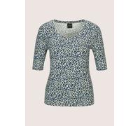 Kurzarmshirt MADELEINE "Shirt Halbarmshirt mit Animal-Print", Damen, Gr. 38, blau (marine, nebelblau), Obermaterial: 95% Viskose CV. 5% Elasthan EL., Modern, normal, Shirts (47205564-38) marine, nebel