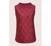 Kurzarmshirt MADELEINE "Shirt Kurzarm-Bluse mit Stehkragen, strukturiert", Damen, Gr. 36, rot (rubinrot), Obermaterial: 100% Polyester PES., Modern, figurumspielend, Shirts, Offene Saumkante (13720723