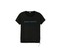 Kurzarmshirt MADELEINE "Shirt Oversize-Shirt im Materialmix", Damen, Gr. 36, schwarz, Obermaterial: 62% Polyester PES. 33% Viskose CV. 5% Elasthan EL., Modern, Shirts (51106735-36) schwarz