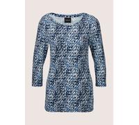 Kurzarmshirt MADELEINE "Shirt Print-Shirt mit U-Boot-Ausschnitt", Damen, Gr. 46, blau (blau, multicolor), Obermaterial: 95% Viskose CV. 5% Elasthan EL., Shirts (82396161-46) blau, multicolor