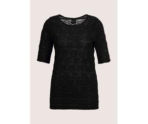 Kurzarmshirt MADELEINE "Strukturshirt Viskoseshirt mit Rundhalsausschnitt", Damen, Gr. 36, schwarz, Obermaterial: 77% Polyester PES. 20% Viskose CV. 3% Elasthan EL., Modern, normal, Shirts (85925334-3