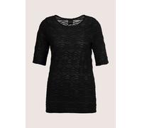 Kurzarmshirt MADELEINE "Strukturshirt Viskoseshirt mit Rundhalsausschnitt", Damen, Gr. 38, schwarz, Obermaterial: 77% Polyester PES. 20% Viskose CV. 3% Elasthan EL., Modern, normal, Shirts (85925334-3