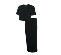 Kurzarmshirt MAMALICIOUS "MLKERRIE TOP & SKIRT JRS SET NOOS", Damen, Gr. M, schwarz, Jersey, Obermaterial: 95% Baumwolle, 5% Elasthan, unifarben, kurz, Rundhals, Shirts (36549260-M) schwarz