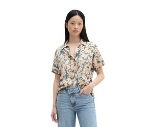Kurzarmshirt MARC O'POLO "aus leichtem Single Jersey", Damen, Gr. XL, medium blau, Obermaterial: 100% Baumwolle, bedruckt, regular fit, Shirts (85149749-XL) medium blau
