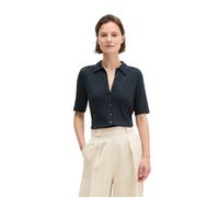 Kurzarmshirt MARC O'POLO "aus LENZING™ ECOVERO™", Damen, Gr. M, deep night blau, Obermaterial: 94% Viskose, 6% Elasthan, unifarben, regular fit, normaler Saum, Shirts (74575951-M) deep night blau