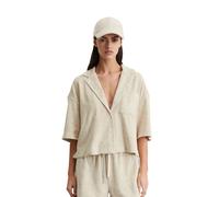 Kurzarmshirt MARC O'POLO, Damen, Gr. L, beige (silky stone), Frottee, Obermaterial: 80% Baumwolle, 20% Polyester, relaxed fit, Shirts Kurzarmshirt (98753404-L)