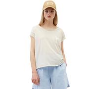 Kurzarmshirt MARC O'POLO DENIM, Damen, Gr. L, weiß (wollweiß), Obermaterial: 100% Baumwolle, unifarben, figurumspielend, Rundhals, Shirts (57547911-L) wollweiß