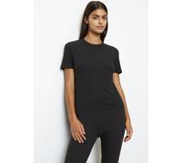 Kurzarmshirt MARC O'POLO "Modern Move", Damen, Gr. XS, schwarz, Obermaterial: 56% Baumwolle, 37% Modal, 7% Elasthan, unifarben, Basic, regular fit hüftlang, Rundhals, Shirts Kurzarmshirt, mit gerippte