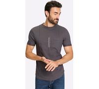 Kurzarmshirt MARCO DONATI "Kurzarm-Shirt", Herren, Gr. 48/50, grau (anthrazit), 100% Baumwolle, unifarben, Rundhals, Shirts (88679708-48) anthrazit