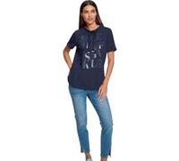 Kurzarmshirt HEINE "Shirt", Damen, Gr. 40, blau (marine), 50% Modal, 44% Polyester, 6% Elasthan, unifarben, Rundhals, Shirts (11292300-40) marine