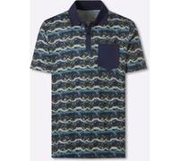 Kurzarmshirt marine-jade-gemustert 48/50