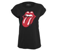 Kurzarmshirt MERCHCODE "Merchcode Damen Ladies Rolling Stones Tongue Tee", Damen, Gr. 3XL, schwarz, 100% Baumwolle, unifarben, normal, Rundhals, Shirts (58234256-XXXL) schwarz