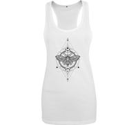 Kurzarmshirt MISTERTEE "MisterTee Damen Ladies Moth Tee", Damen, Gr. XS, weiß, 60% Baumwolle, 40% Polyester, bedruckt, regular fit, ohne Ausschnitt, Shirts (34536411-XS) weiß