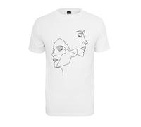 Kurzarmshirt MISTERTEE "MisterTee Damen Ladies One Line Tee", Damen, Gr. XXL, weiß, 100% Baumwolle, bedruckt, oversize, Rundhals, Shirts (65612951-XXL) weiß