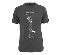 Kurzarmshirt MISTERTEE "MisterTee Herren Depresso Tee", Herren, Gr. M, grau (charcoal), 100% Baumwolle, unifarben, normal, Rundhals, Shirts (43566419-M) charcoal