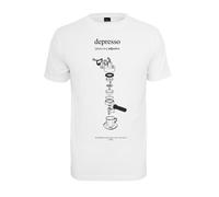 Kurzarmshirt MISTERTEE "MisterTee Herren Depresso Tee", Herren, Gr. XS, weiß, 100% Baumwolle, unifarben, normal, Rundhals, Shirts Kurzarmshirt (17332305-XS)