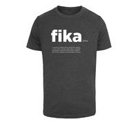 Kurzarmshirt MISTERTEE "MisterTee Herren Fika Definition Tee", Jungen, Gr. M, charcoal, 100% Baumwolle, bedruckt, loose fit, Rundhals, Shirts (18840905-M) charcoal