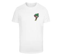 Kurzarmshirt MISTERTEE "MisterTee Herren Flamingo T-Shirt Round Neck", Jungen, Gr. S, weiß, 100% Baumwolle, bedruckt, normal, Rundhals, Shirts (45466437-S) weiß