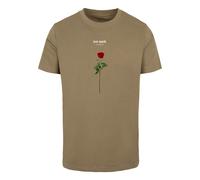 Kurzarmshirt MISTERTEE "MisterTee Herren Lost Youth Rose Tee", Jungen, Gr. XS, olive, 100% Baumwolle, bedruckt, normal, Rundhals, Shirts (91742314-XS) olive