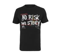 Kurzarmshirt MISTERTEE "MisterTee Herren No Risk No Story Tee", Jungen, Gr. M, schwarz, 100% Baumwolle, unifarben, normal, Rundhals, Shirts (58966168-M) schwarz