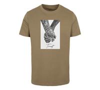Kurzarmshirt MISTERTEE "MisterTee Herren Trust 2.0 Tee", Jungen, Gr. XS, olive, 100% Baumwolle, bedruckt, normal, Rundhals, Shirts (16510752-XS) olive