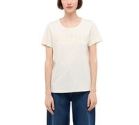 Kurzarmshirt MUSTANG "Damen Style Alma", Damen, Gr. L, beige (sanftes weiß), Jersey, 100% Baumwolle, Rundhals, Shirts (93299431-L) sanftes weiß
